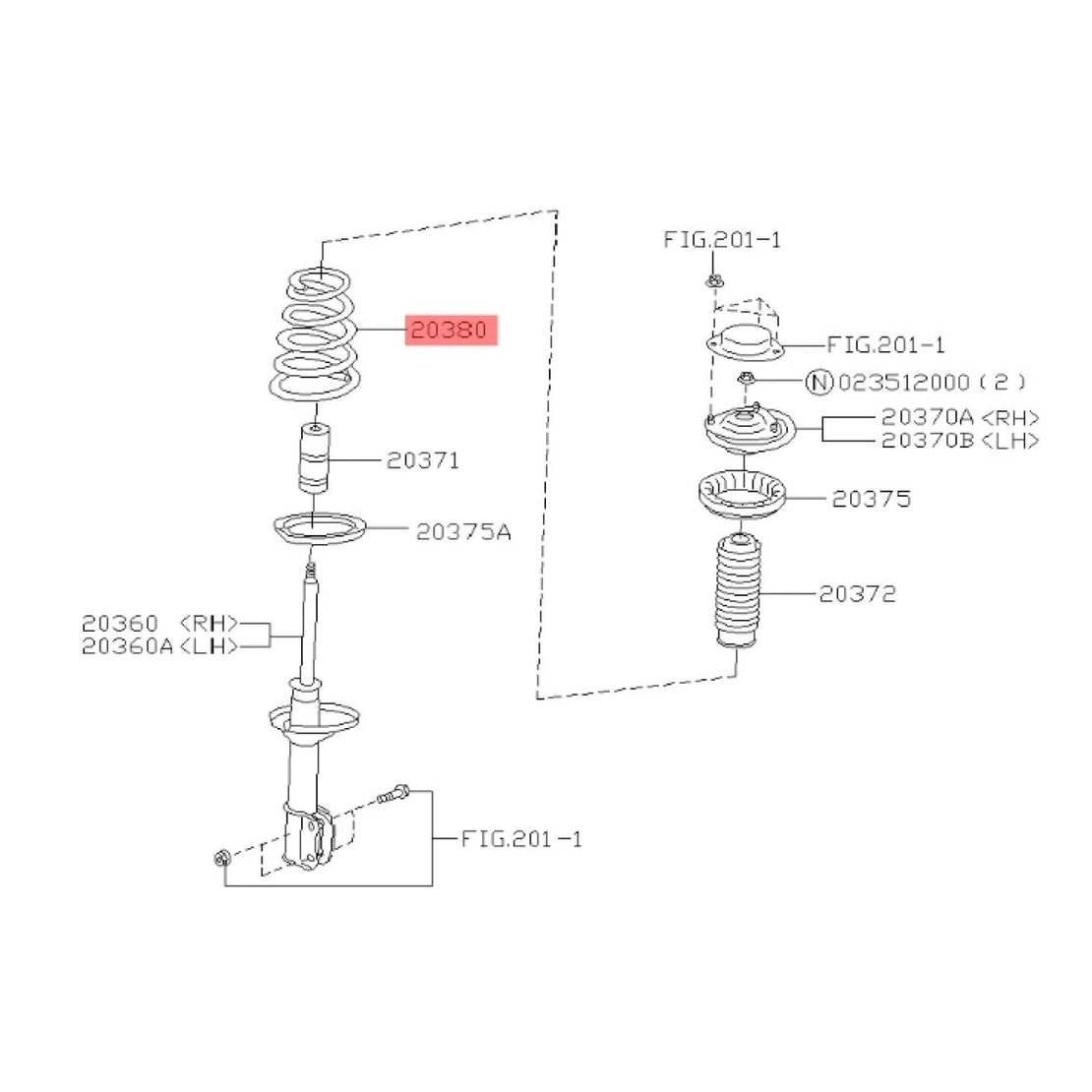 Задна пружина за СУБАРУ ФОРЕСТЪР SUBARU FORESTER SF5 EJ202 20380FC120 20380-FC120 OEM SUBARU