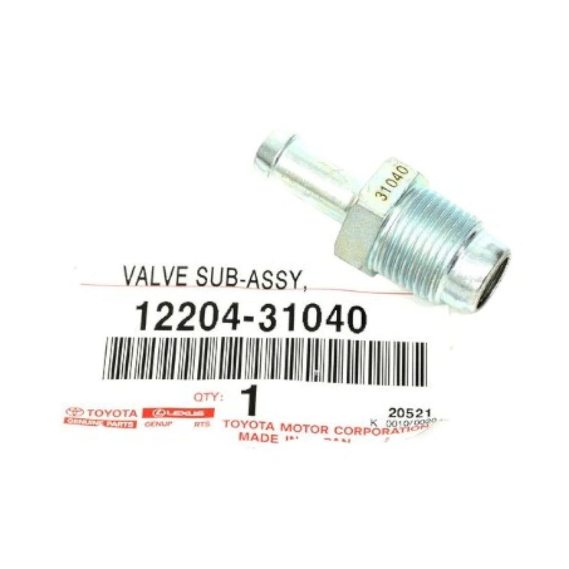 Клапан картерни газове ПЦВ PCV за ТОЙОТА ЛЕКСУС 1220431040 12204-31040 OEM TOYOTA