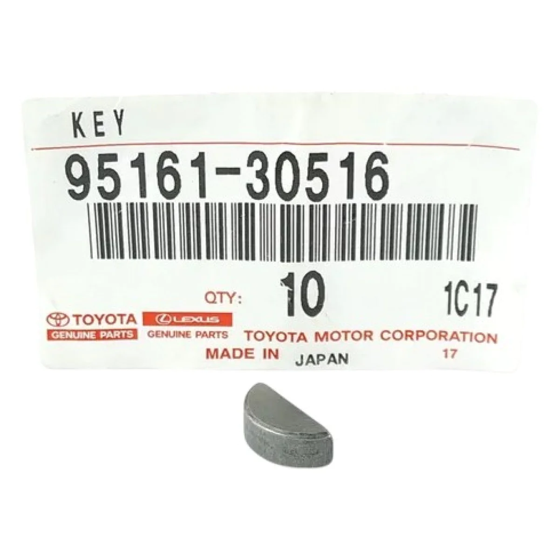 Шпонка за колянов вал за ТОЙОТА РАВ 4 КОРОЛА АУРИС TOYOTA RAV 4 COROLLA 9516130516 95161-30516 OEM TOYOTA