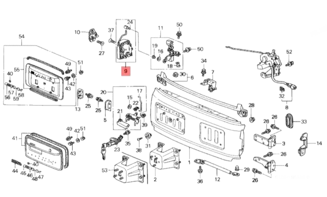 Ключалка за багажник ХОНДА ЦРВ 1 HONDA CR-V 74815S10003 74815-S10-003 OEM HONDA
