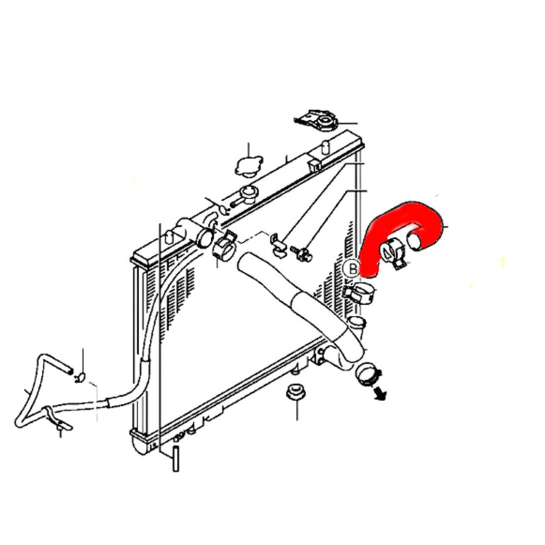 Маркуч водно съединение радиатор долно МИТСУБИШИ Л200 MITSUBISHI L200 K74 MR571151 OEM MITSUBISHI