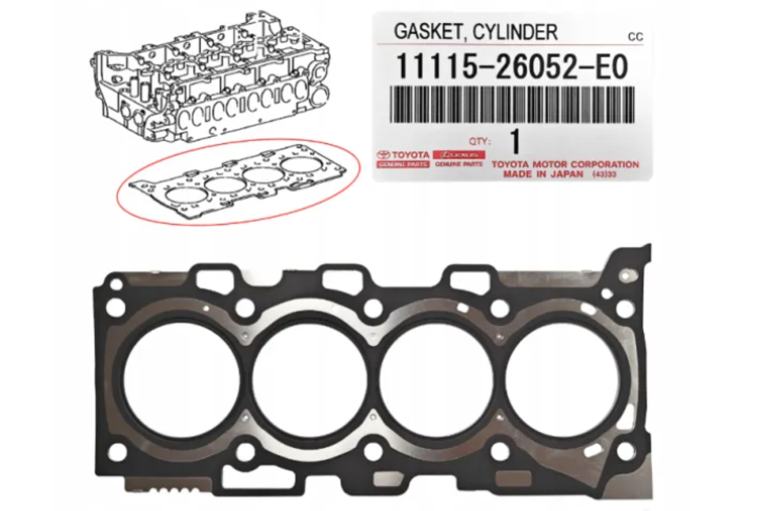 Гарнитура глава за ТОЙОТА АВЕНСИС КОРОЛА РАВ 4 АУРИС TOYOTA AURIS 1111526052E0 11115-26052-E0 OEM TOYOTA