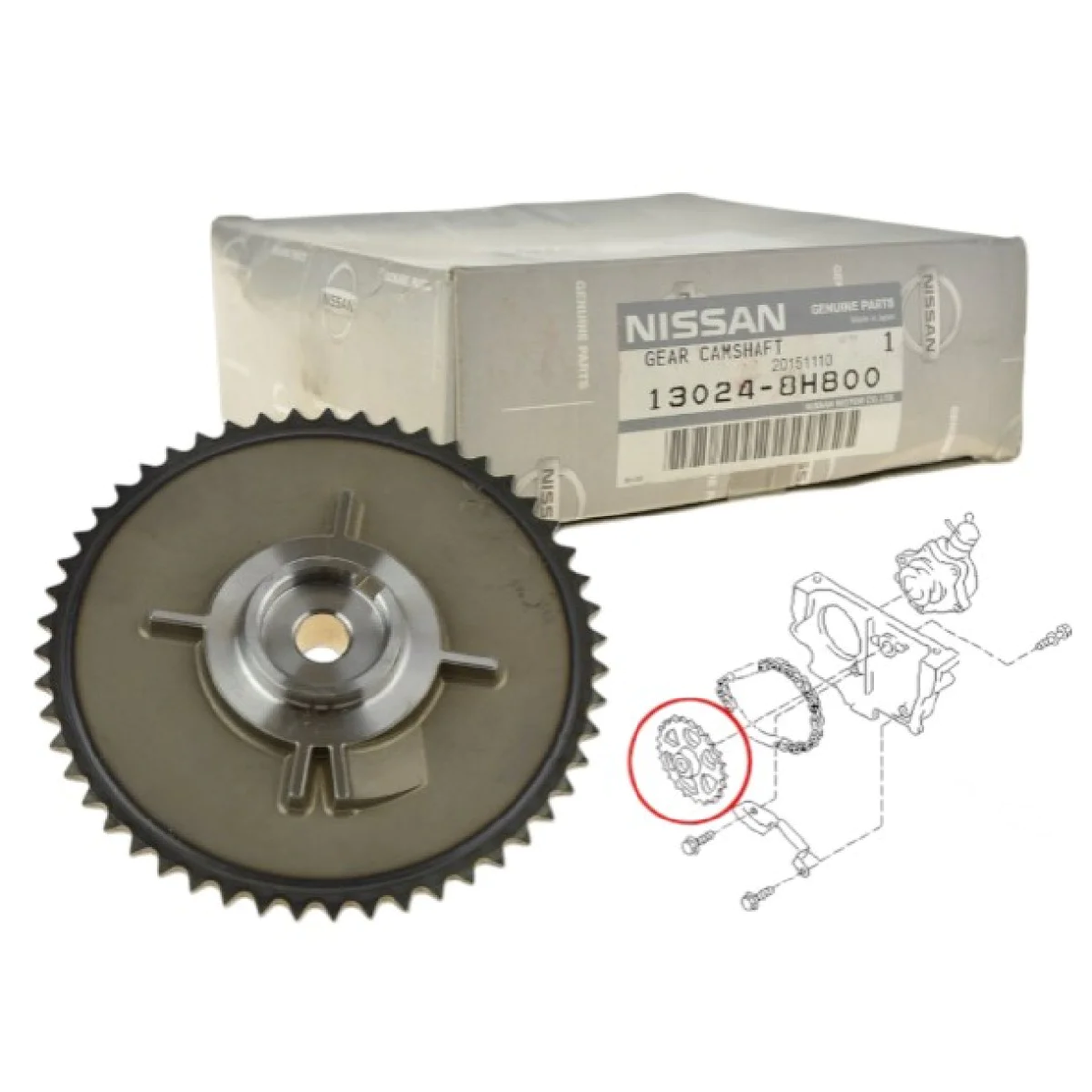 Зъбно колело за вакуум помпа за НИСАН АЛМЕРА ПРИМЕРА ЕКСТРЕЙЛ NISSAN 130248H800 13024-8H800 OEM NISSAN