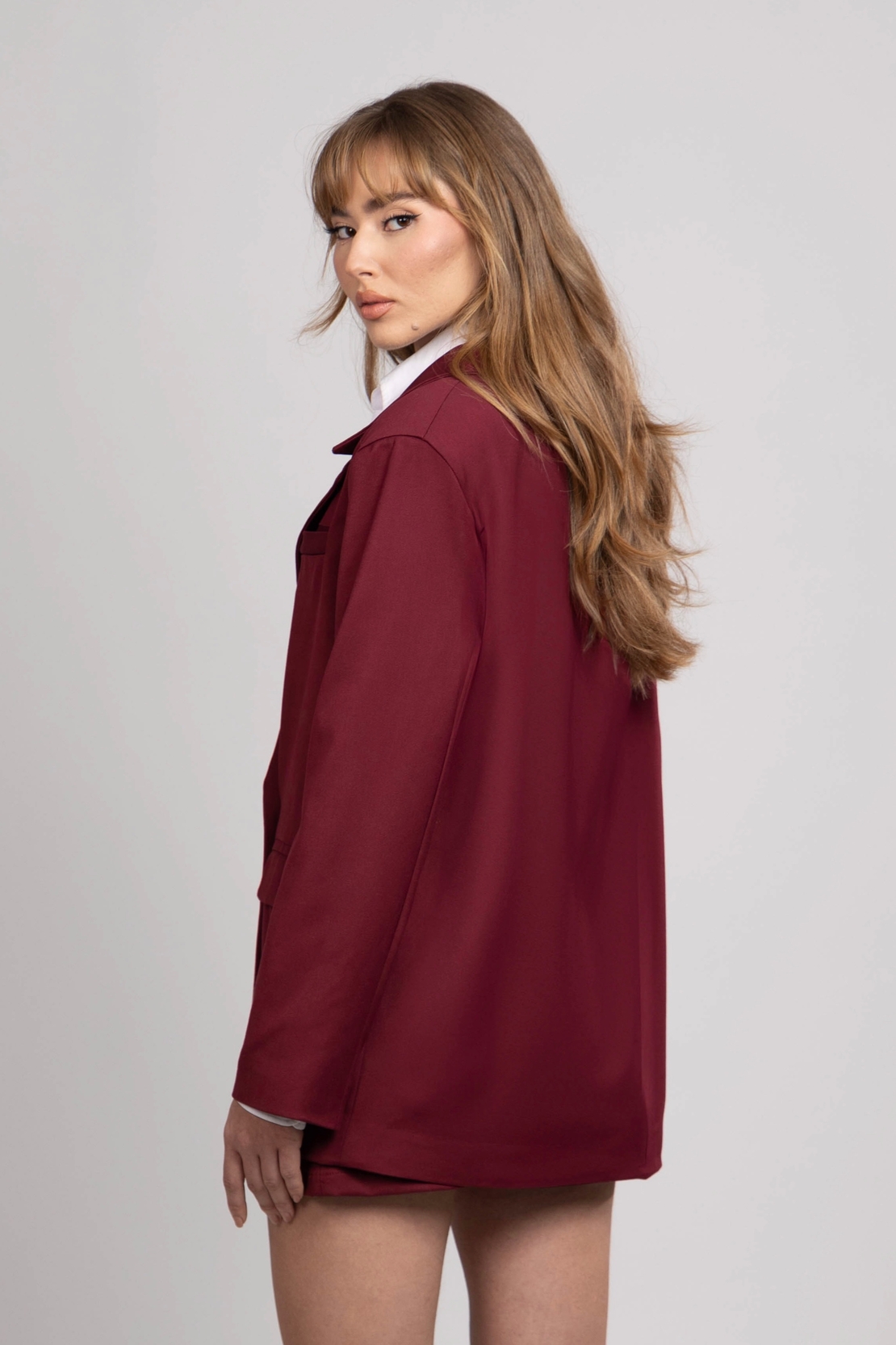 AMARA BURGUNDY BLAZER