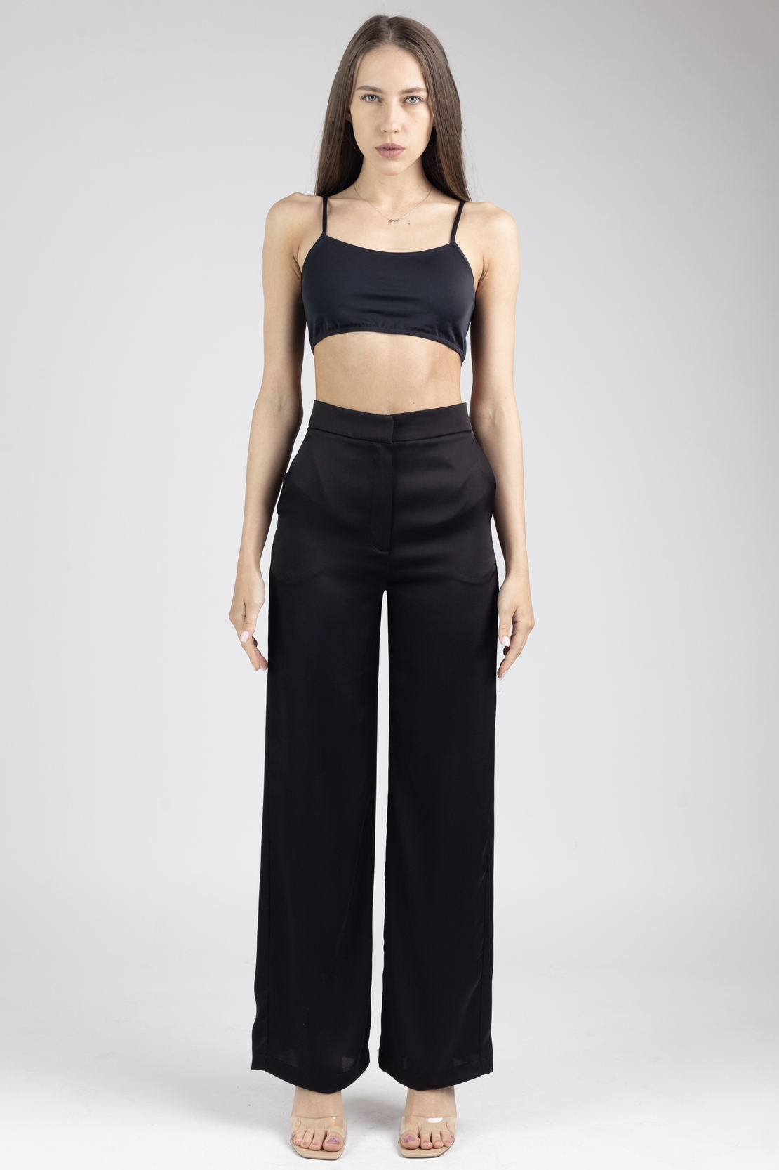 BLACK PEARL SATIN TROUSERS