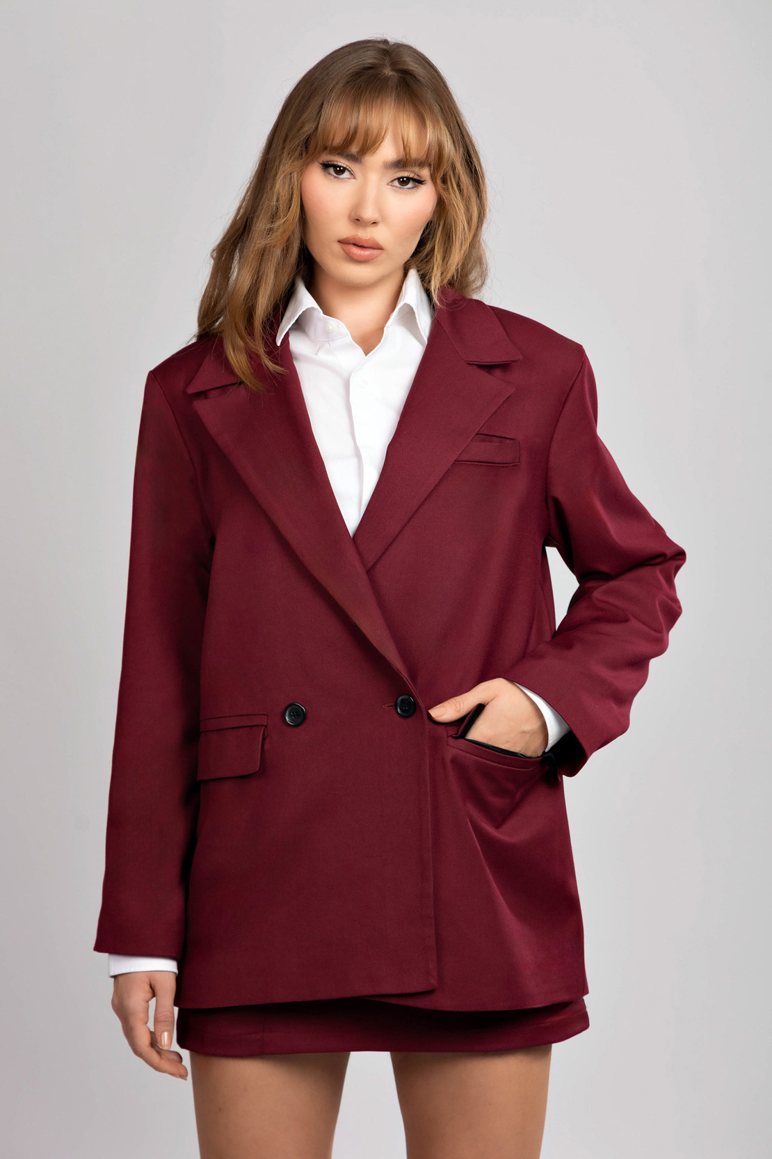 AMARA BURGUNDY BLAZER
