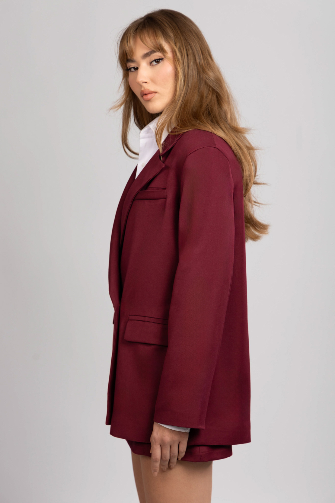 AMARA BURGUNDY BLAZER
