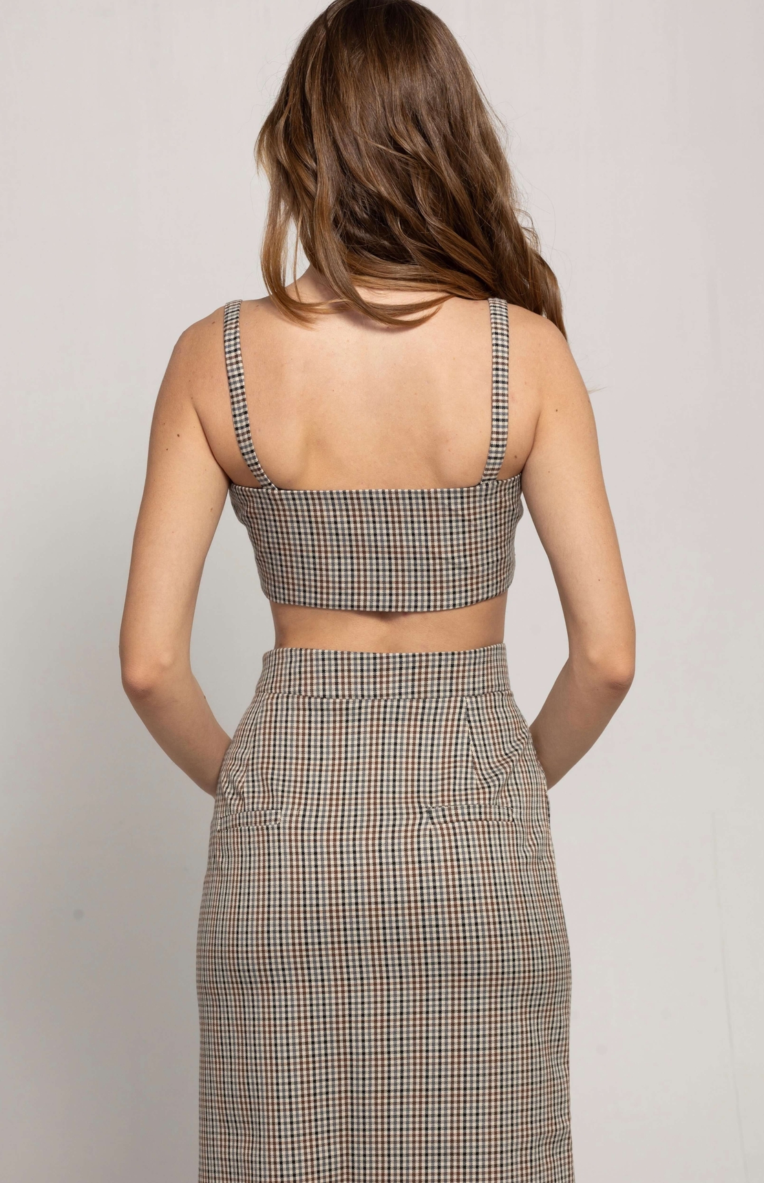 ALLA CHECKED CROP TOP