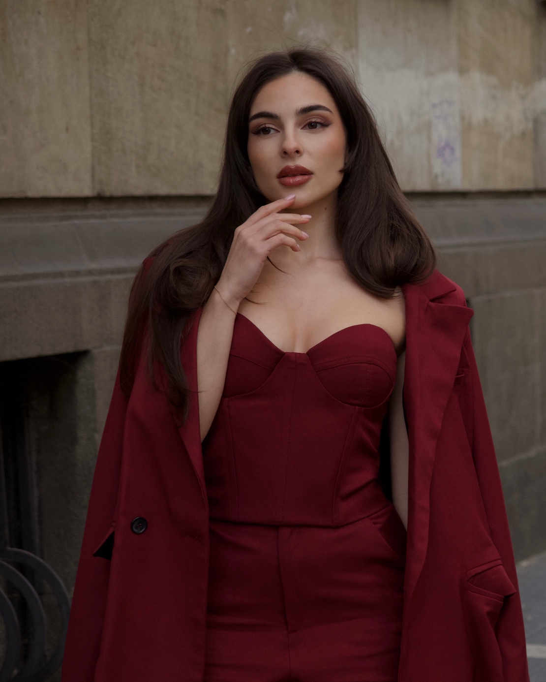 NESSA BURGUNDY CORSET