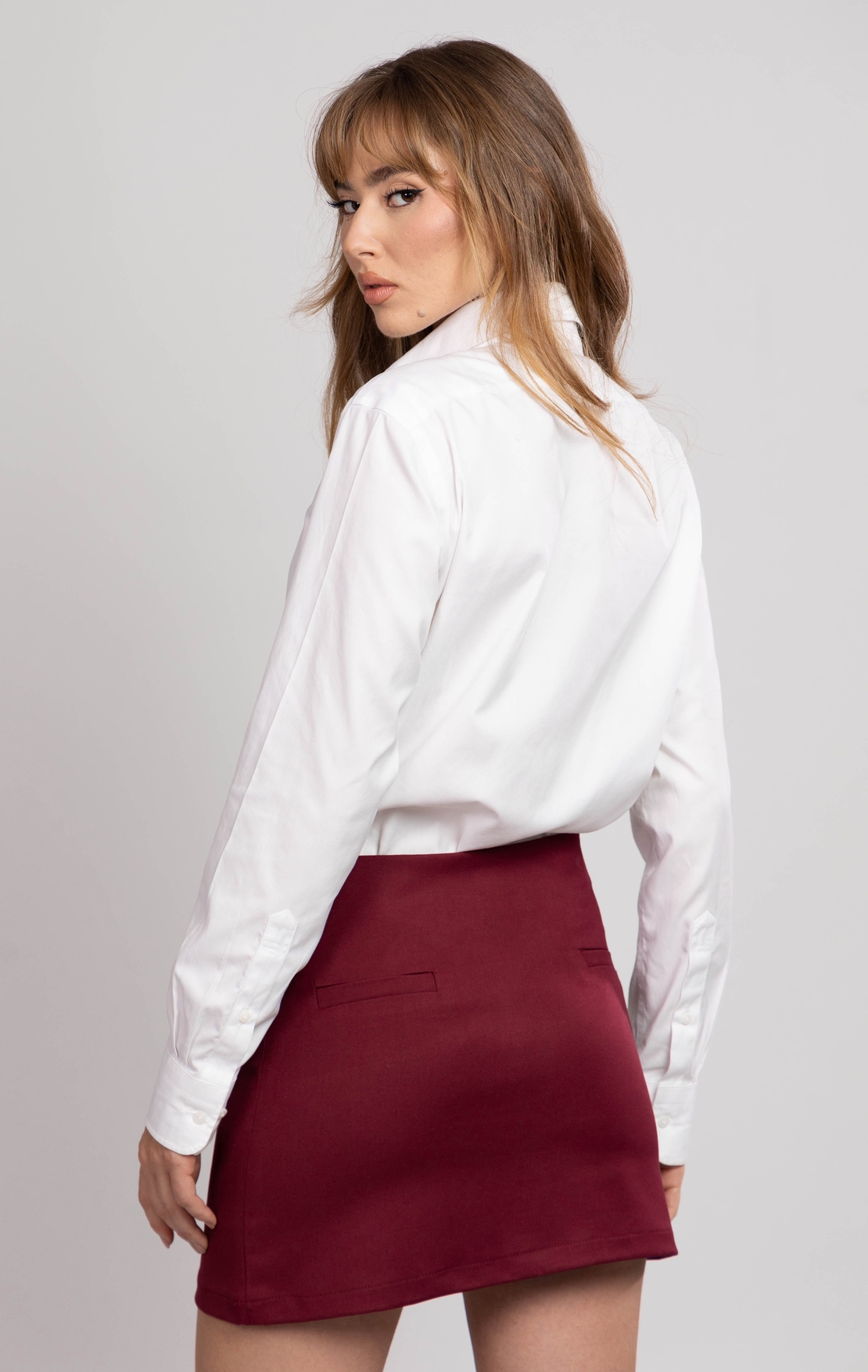 AMARA BURGUNDY MINISKIRT