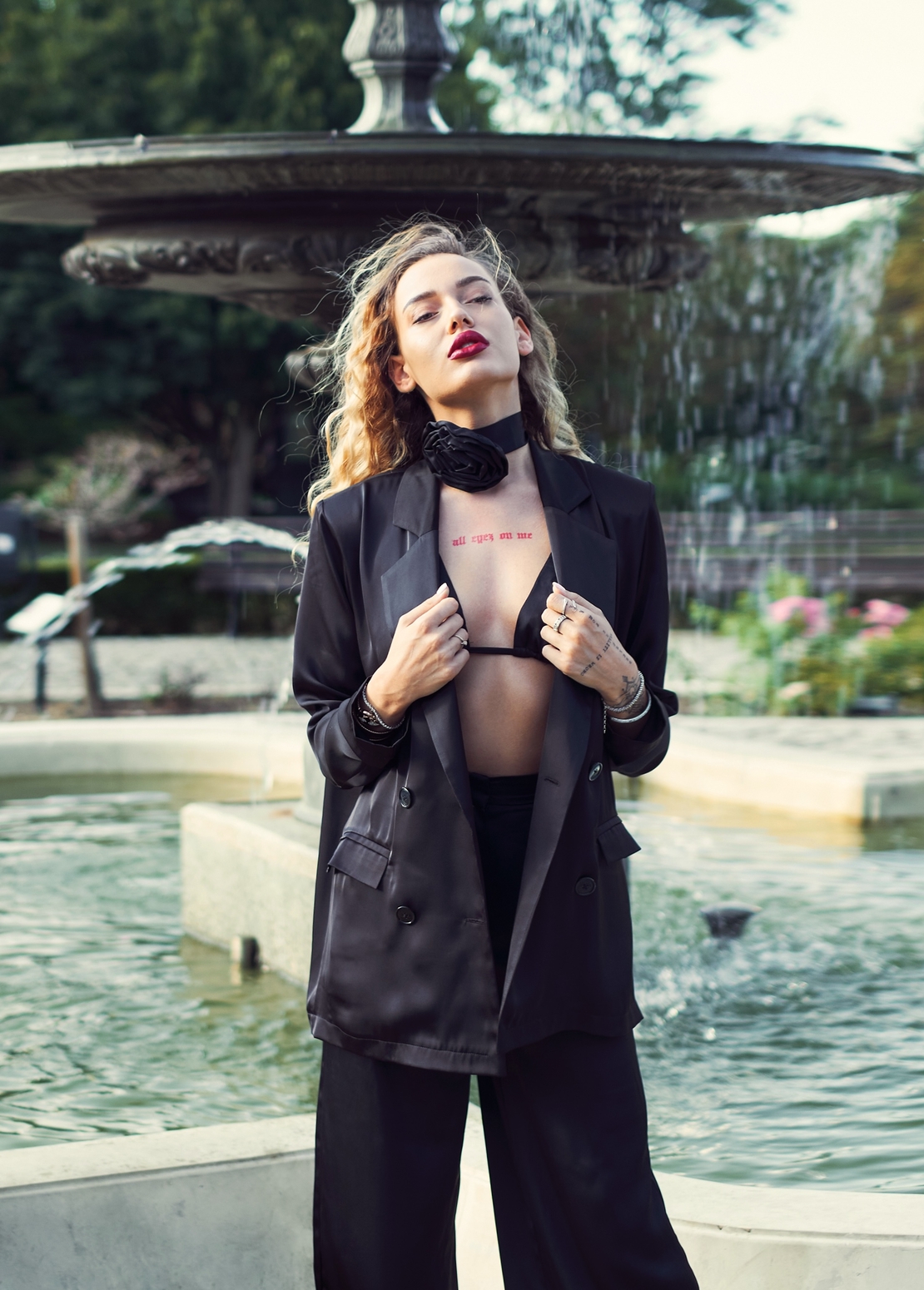 BLACK PEARL SATIN BLAZER
