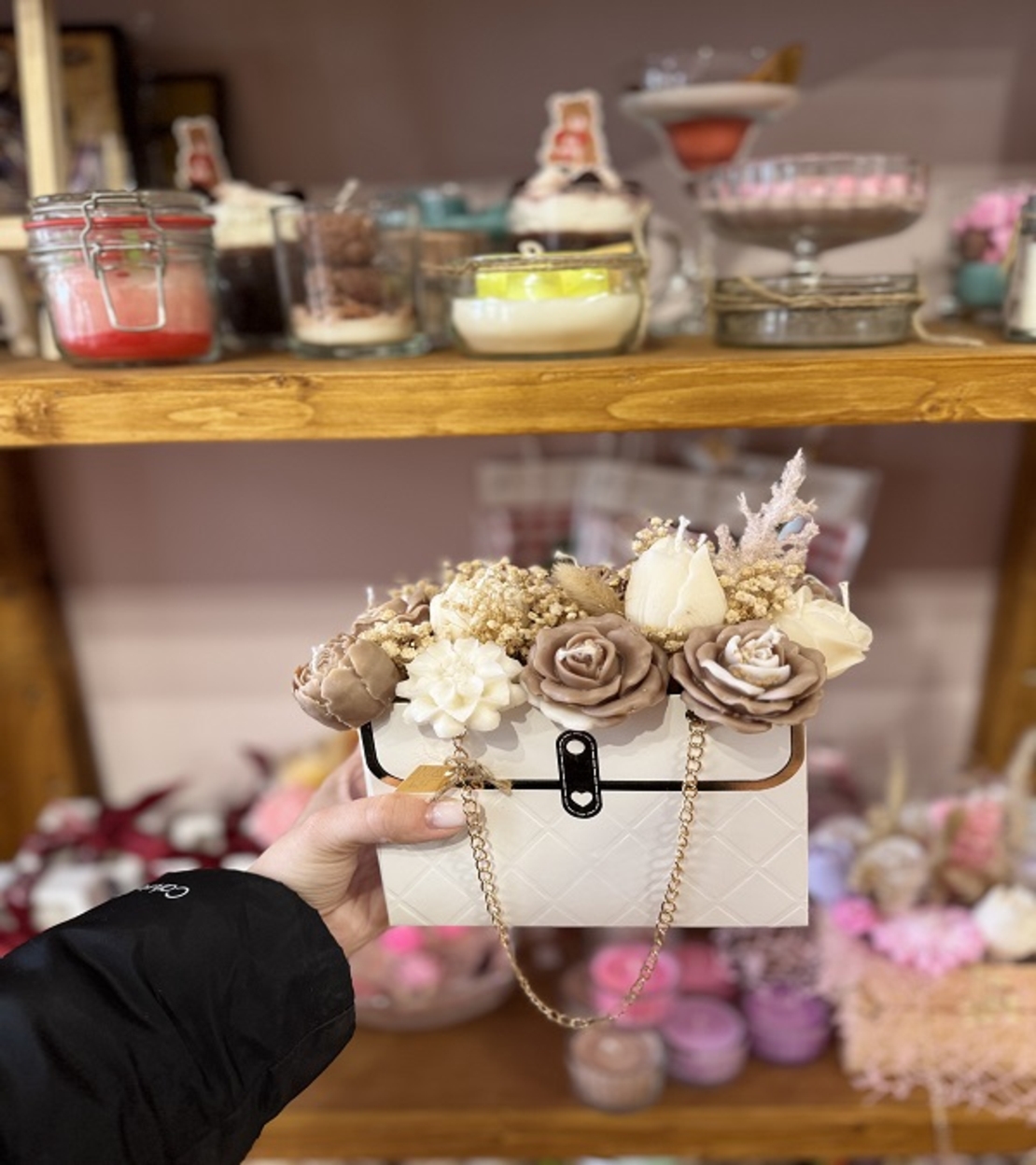 Ръчно изработен аранжиран букет от ароматни свещи – 