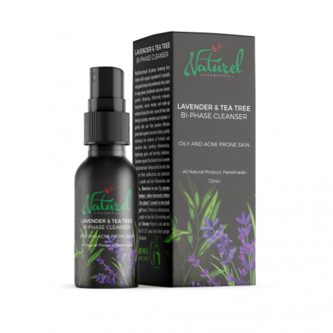 Двуфазен почистващ лосион Лавандула и Чаено дърво 120 мл