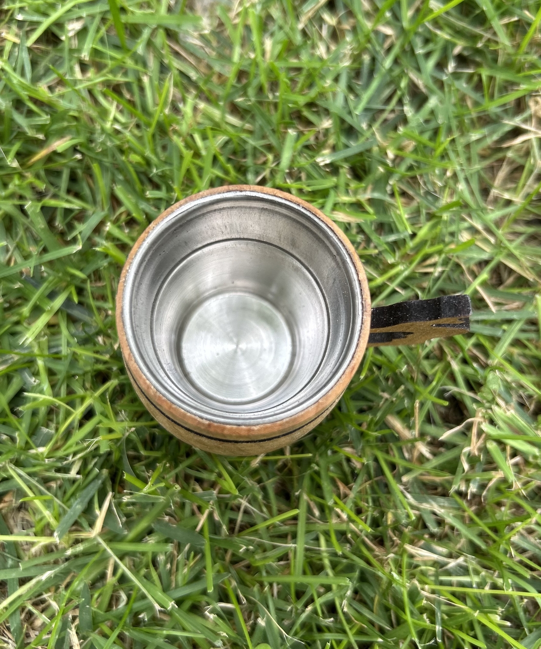 Мини дървена халба