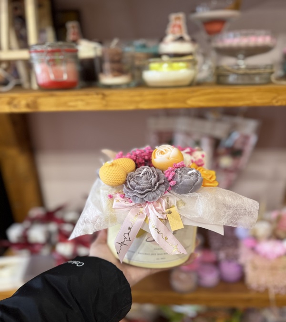 Ръчно изработен аранжиран букет от ароматни свещи – 