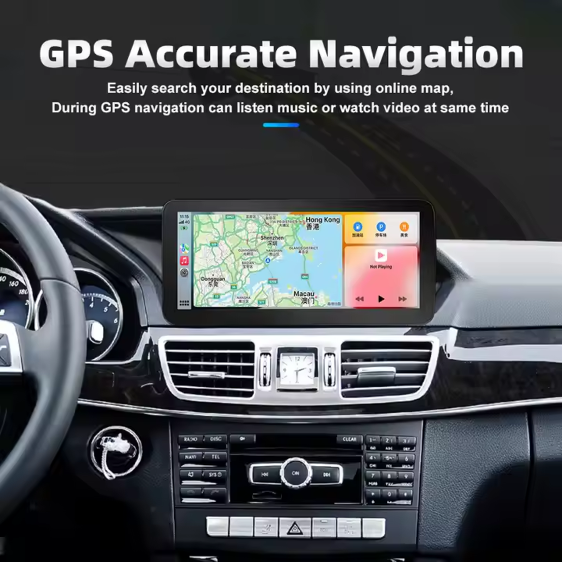 Дисплей за Mercedes E W212, 2009-2016 с безжичен CarPlay/Android Auto