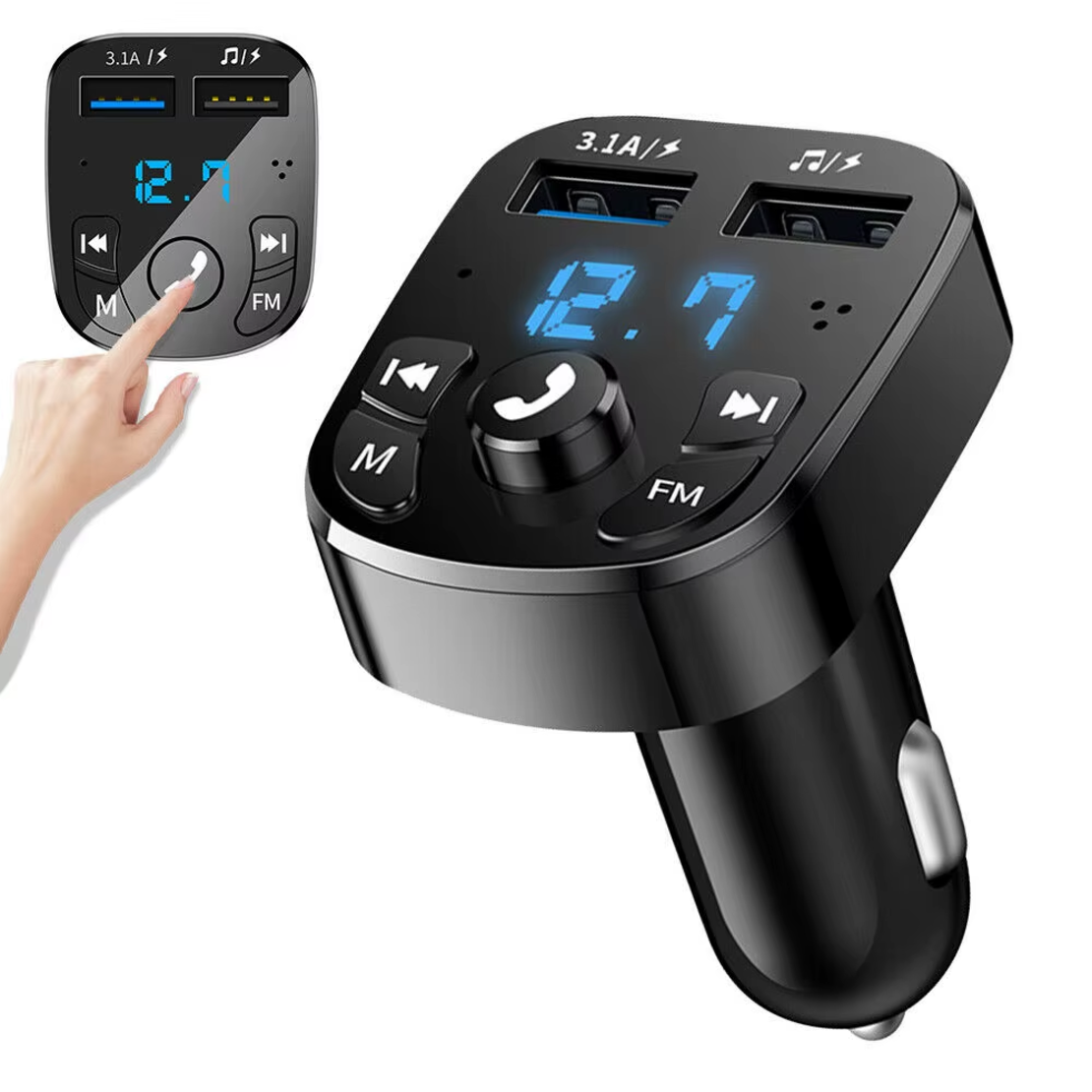 FM Трансмитер Podofo с Bluetooth 5.0, Hands-free и Бързо Зареждане