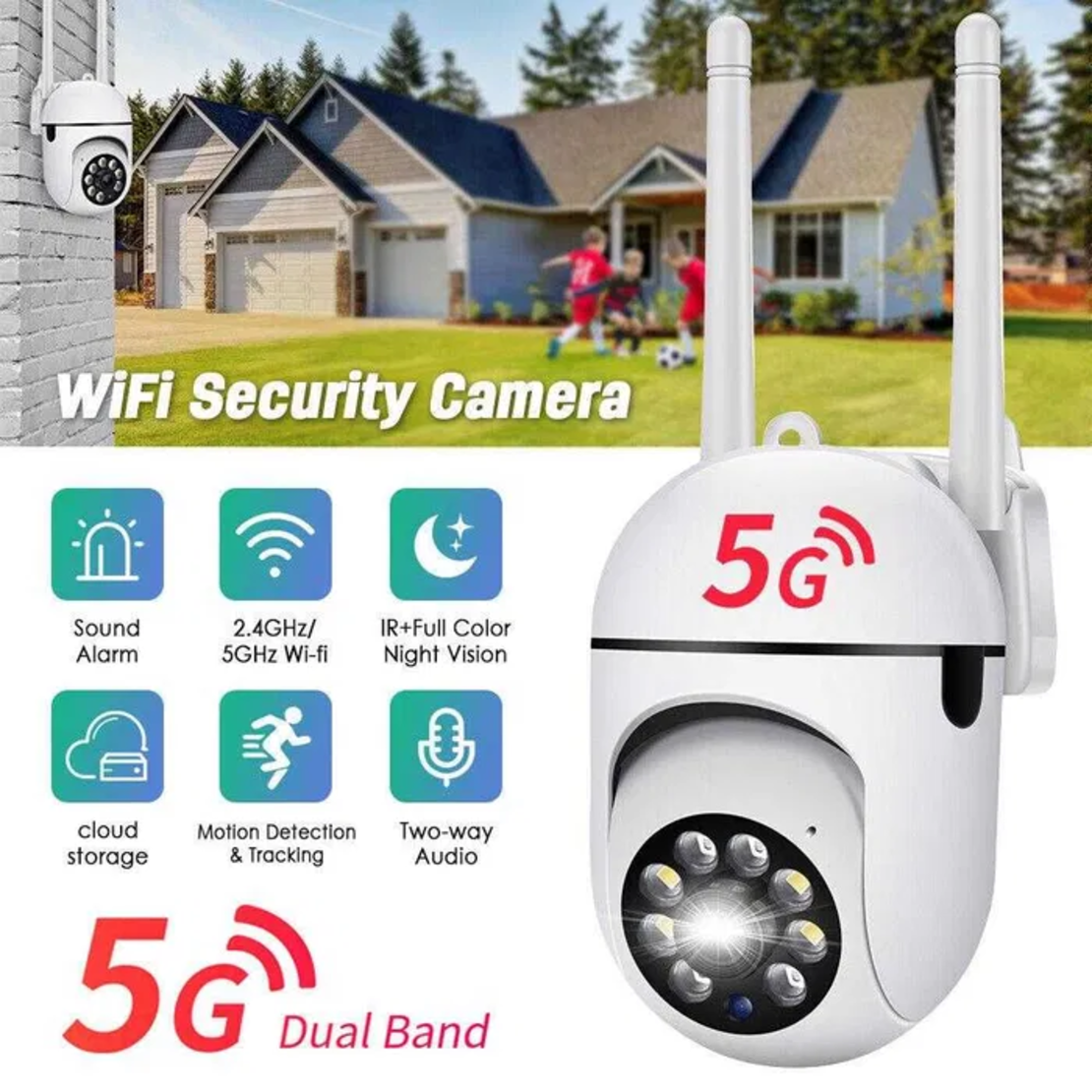 Охранителна камера със СЛОТ ЗА SIM КАРТА, Full HD 5G