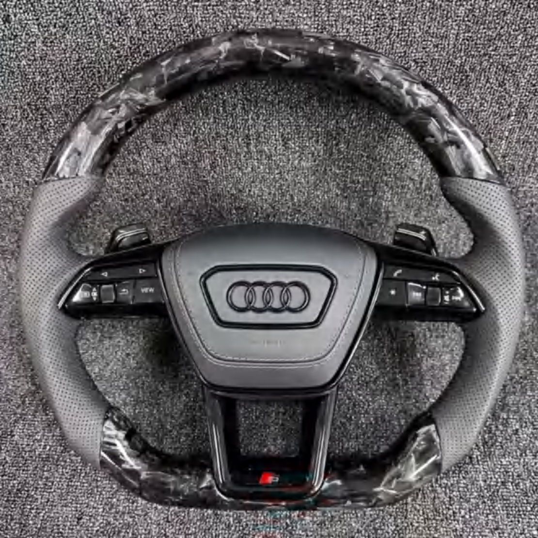 Audi S-Line спортен волан – A3, A4, A5, Q3 (2017–2024) forged карбон