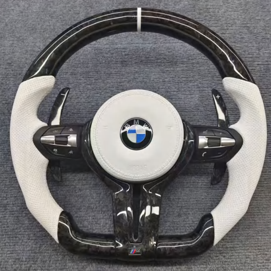 BMW M Performance спортен волан – F-серия 2013–2018 бял карбон и кожа