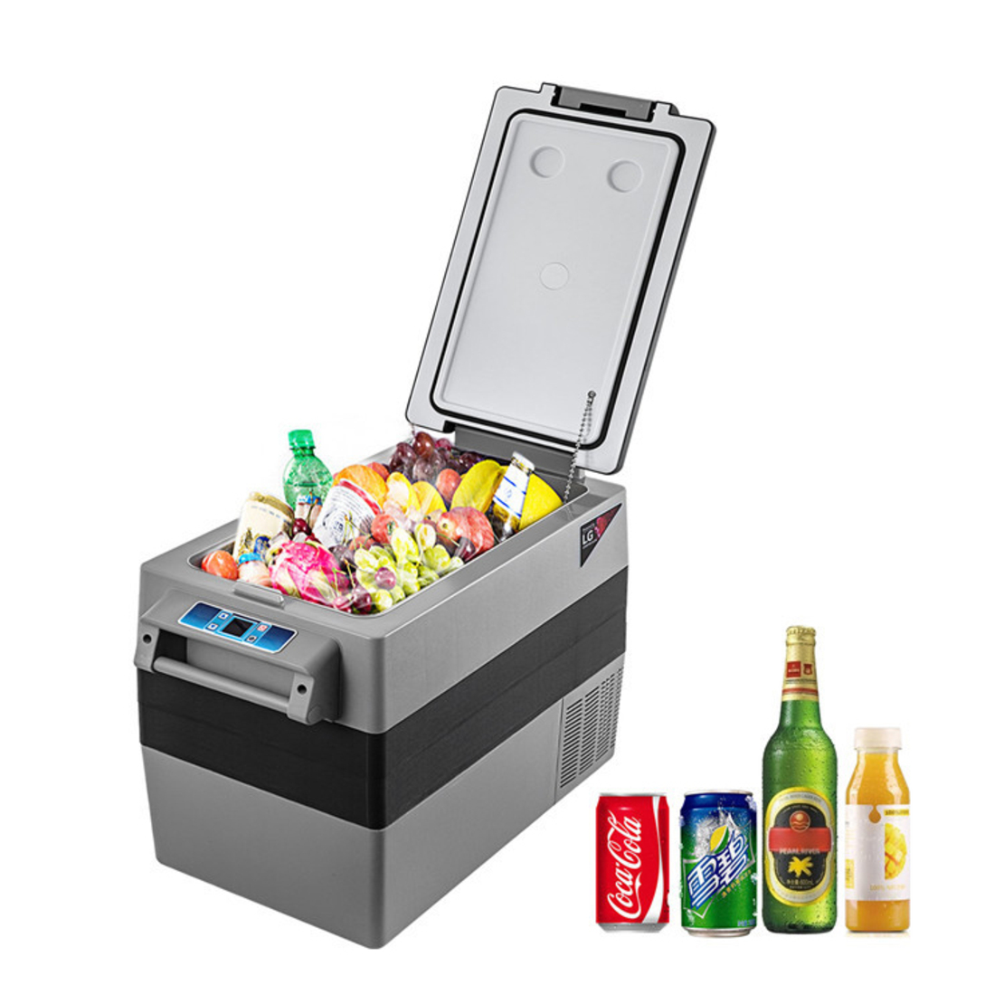 Компресорен авто хладилник SIHAO 55L – 12V/24V/220V, фризер до -20°C