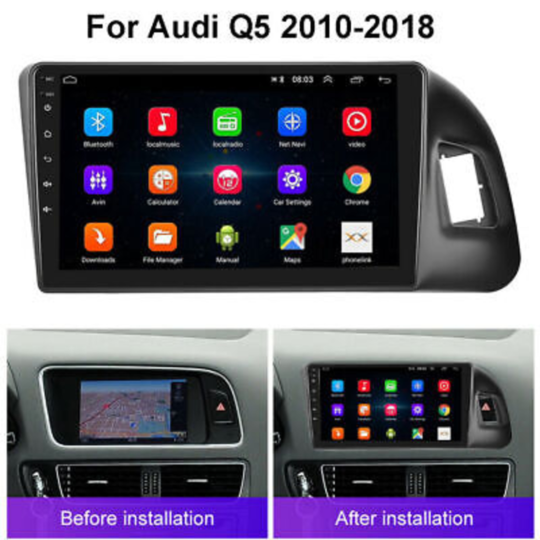 Audi Q5 2009 -2017 Android 13 Mултимедия/Навигация