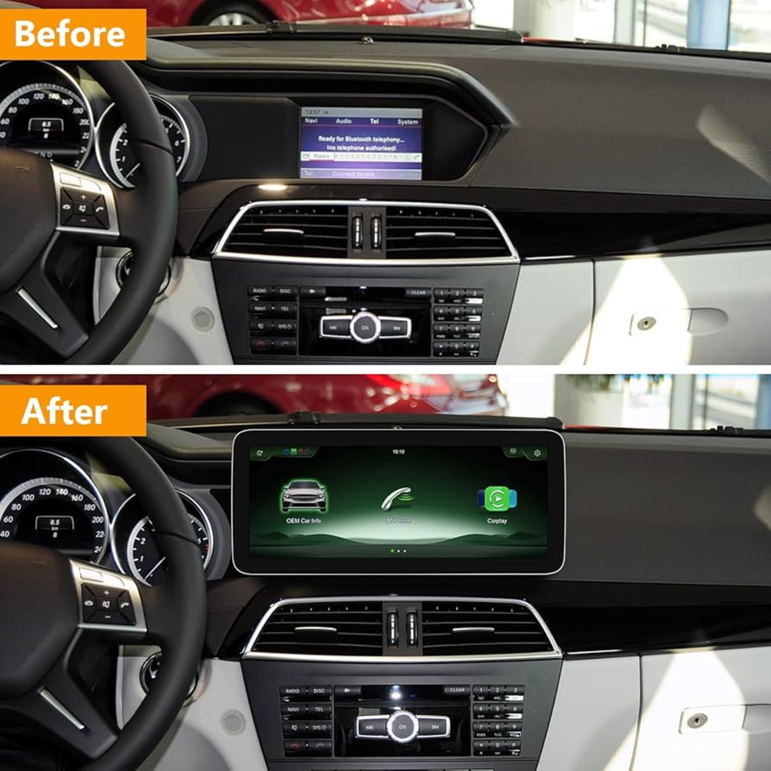 Дисплей за Mercedes A/CLA/G/GLA Class с безжичен CarPlay/Android Auto