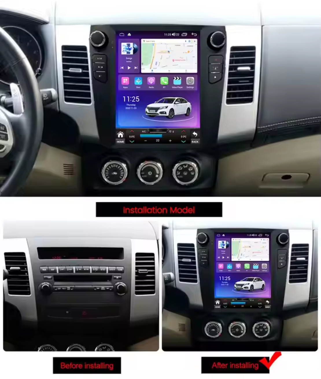 Mitsubishi Outlander 2005-2011 Tesla Android Mултимедия/Навигация