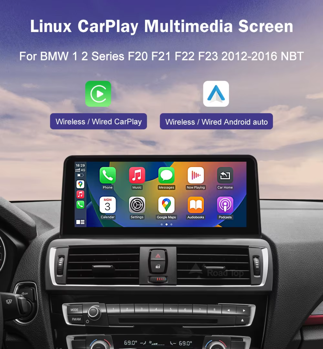 Дисплей за BMW 1/2 Series F20 F21 F23 с безжичен CarPlay/Android Auto