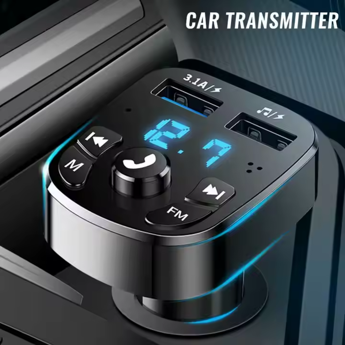 FM Трансмитер Podofo с Bluetooth 5.0, Hands-free и Бързо Зареждане
