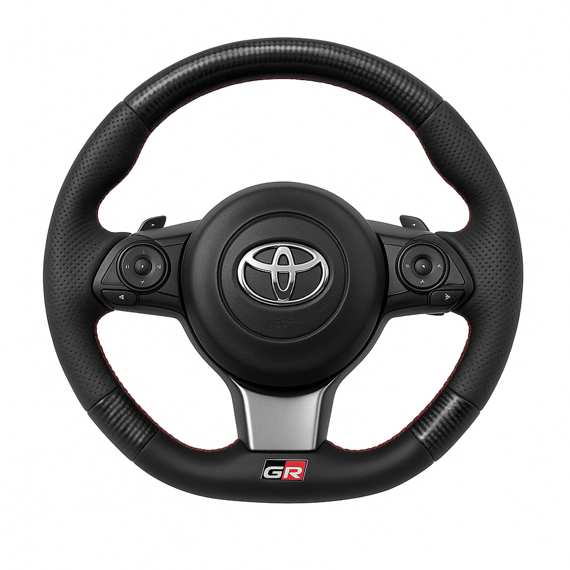 Toyota GR спортен волан карбон червени шевове GT86 GR86 Supra