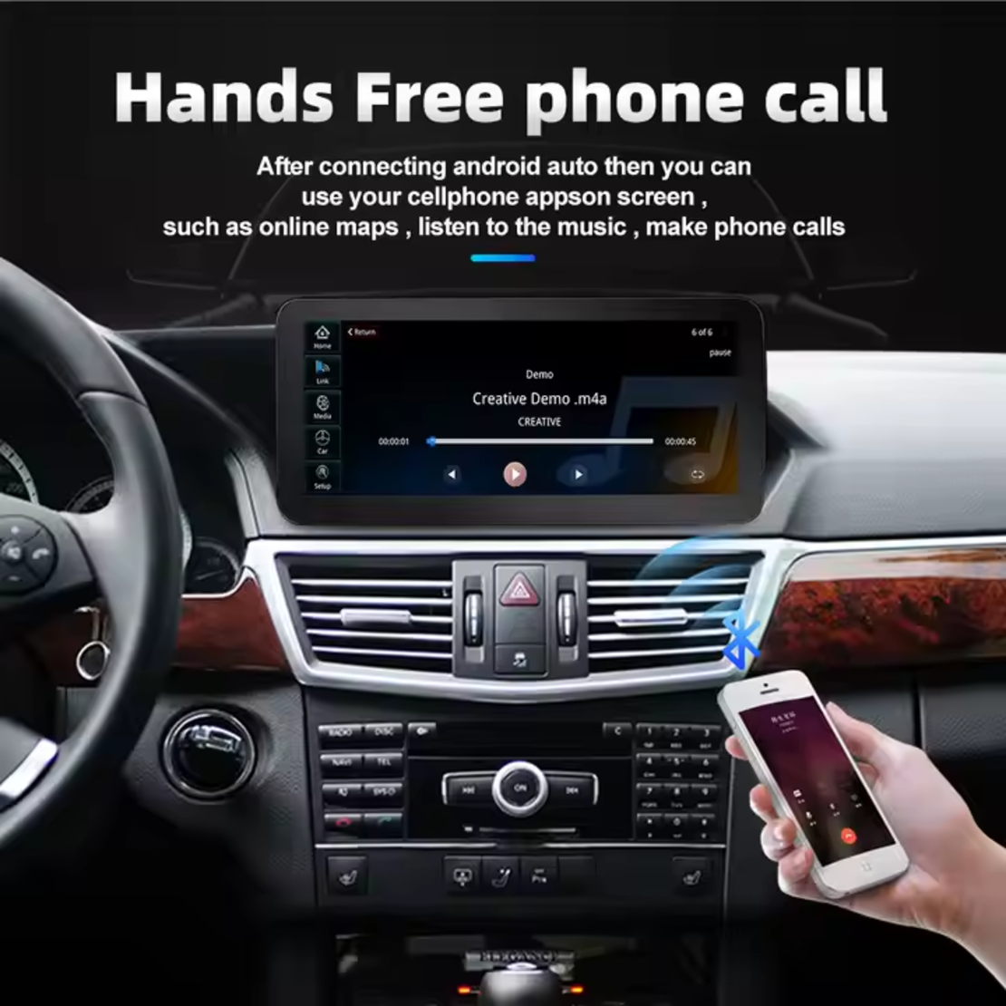 Дисплей за Mercedes E W212, 2009-2016 с безжичен CarPlay/Android Auto