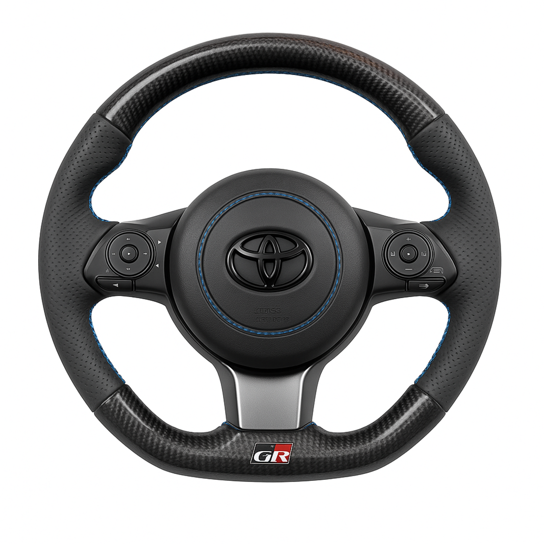 Toyota GR спортен волан карбон сини шевове GT86 GR86 Supra