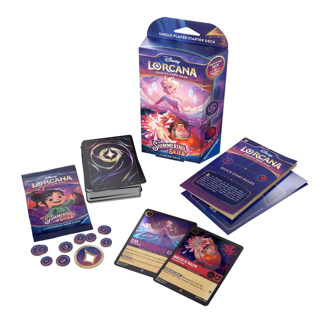 Disney Lorcana TCG: Стартово тесте за игра - Shimmering Skies - Elsa & Ralph