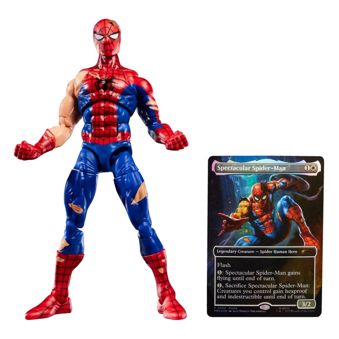 PRE-ORDER: Marvel Legends Magic: The Gathering - Battle-Damaged Spider-Man Екшън Фигурка + фойл промо карта