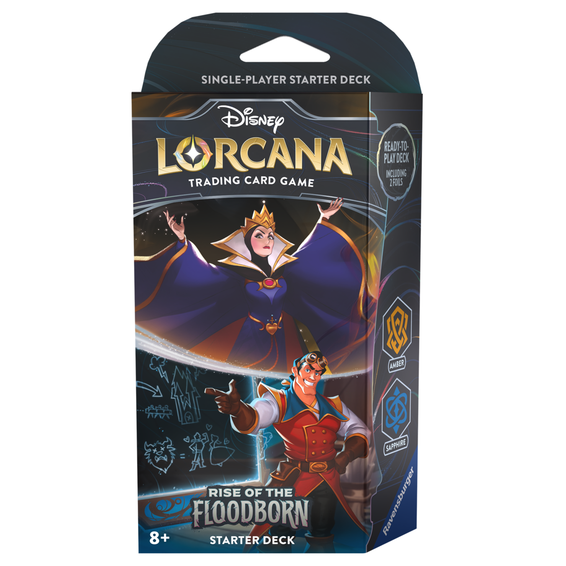 Disney Lorcana TCG: Rise of the Floodborn – Starter Deck: The Evil Queen & Gaston