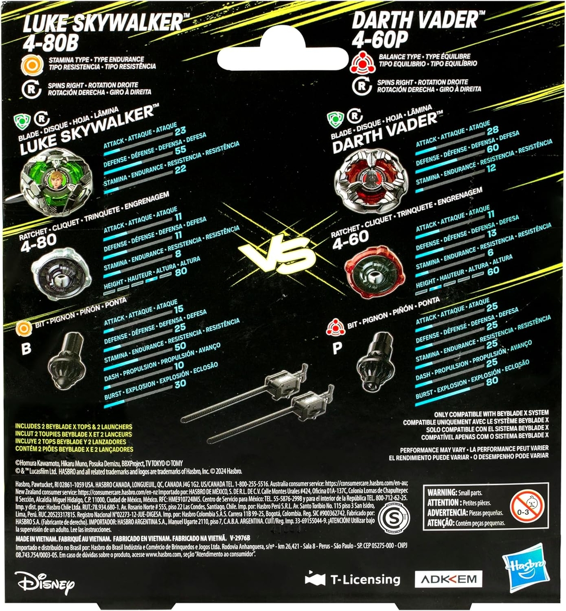 Beyblade X Star Wars - Luke 4-80B & Darth Vader 4-60P Двоен Пакет