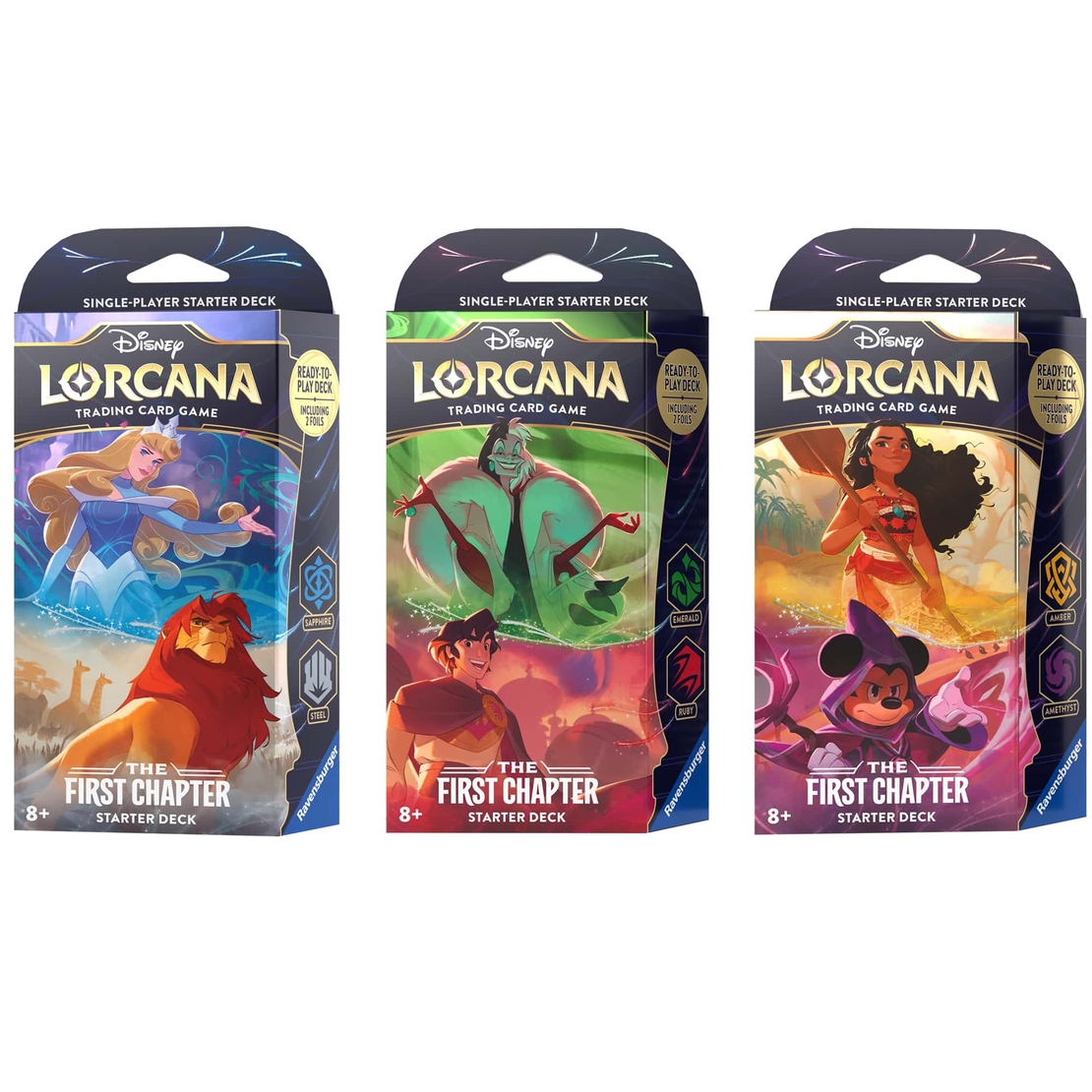 Disney Lorcana TCG: The First Chapter-Стартови тестета за игра (3 бр.)