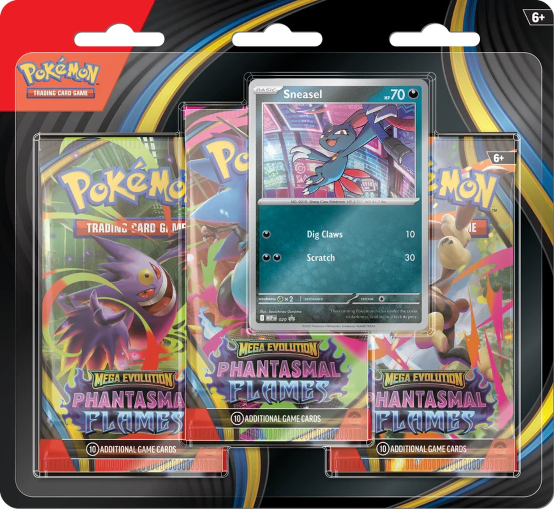 Pokemon TCG: Mega Evolution - Phantasmal Flames - 3 pack Blister (ФРЕНСКИ ЕЗИК)