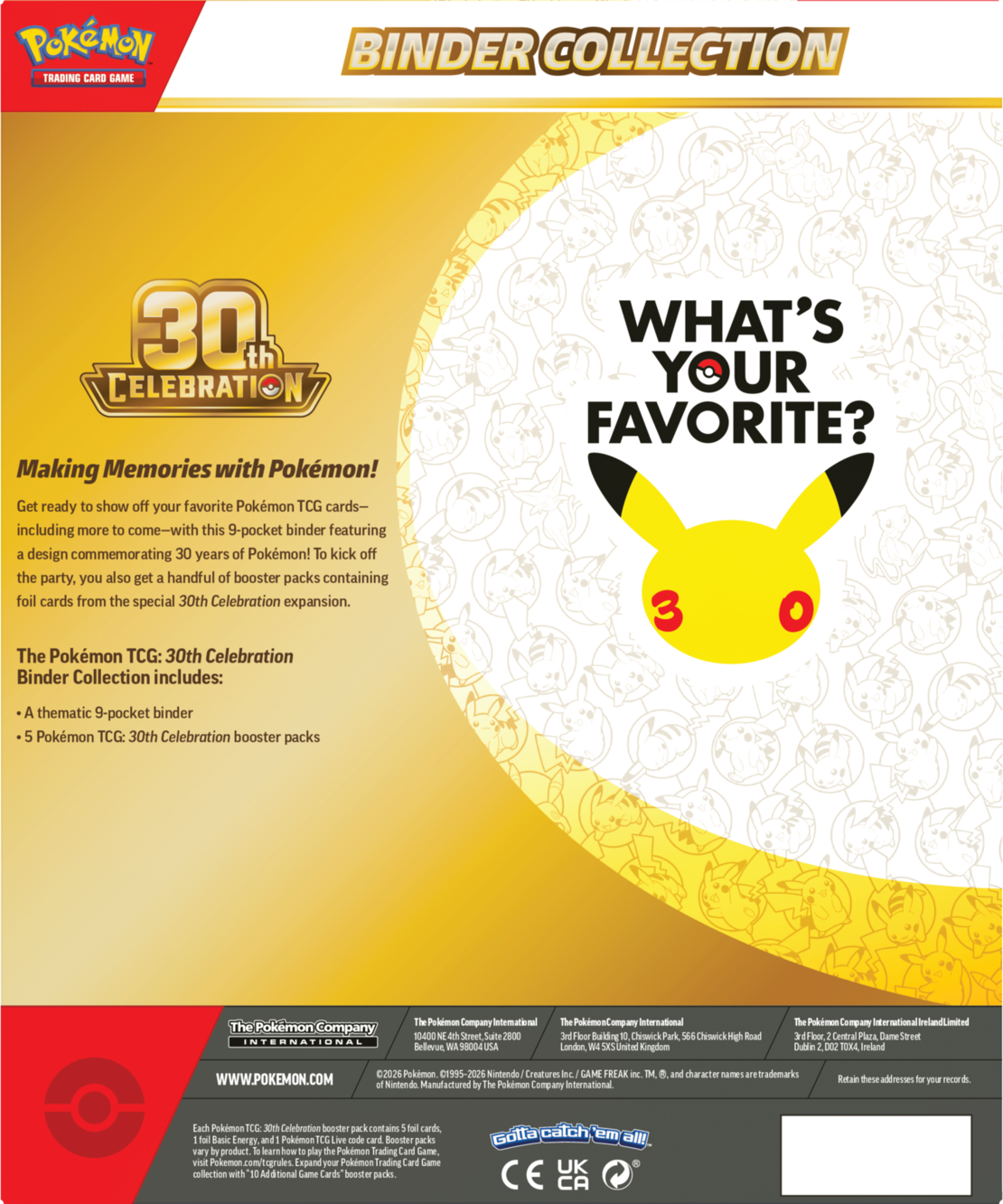 Pokemon TCG 30th Celebration - Binder Collection