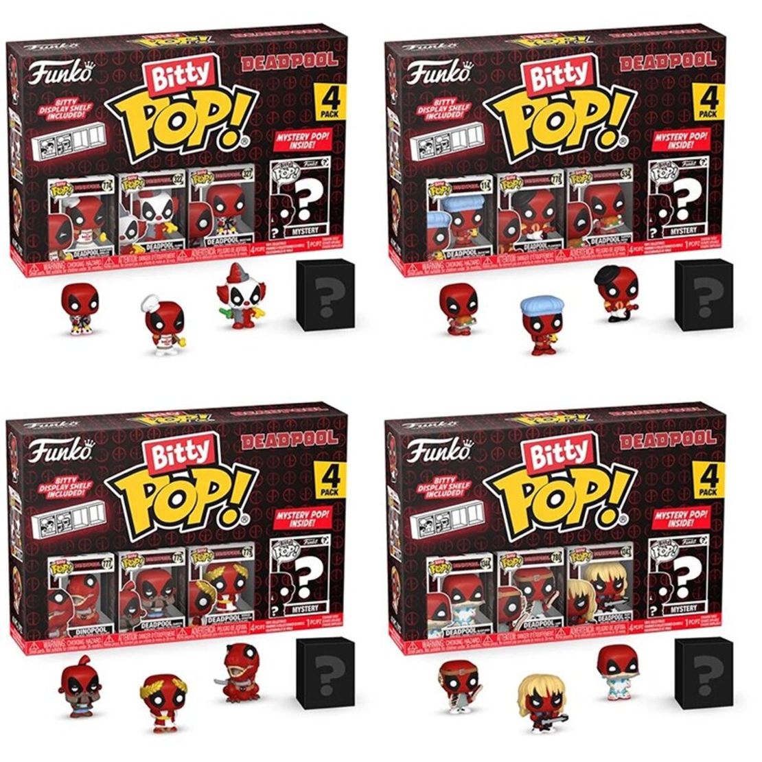 Deadpool - Bitty Pop 4 Pack 2.5cm комплект мини фигурки