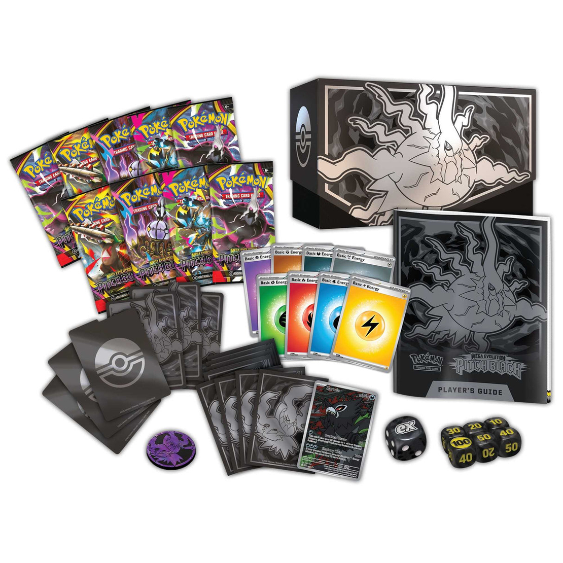 PRE-ORDER: Pokemon TCG - Mega Evolution: Pitch Black Elite Trainer Box (ФРЕНСКИ ЕЗИК)