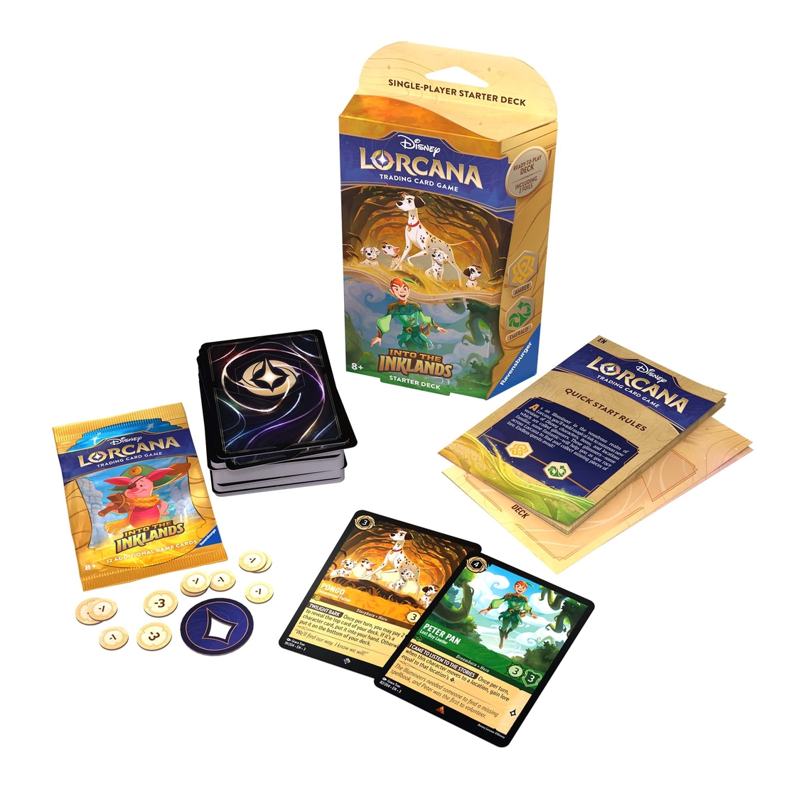 Disney Lorcana TCG: Стартово тесте за игра - Into the Inklands- Pongo & Peter Pan