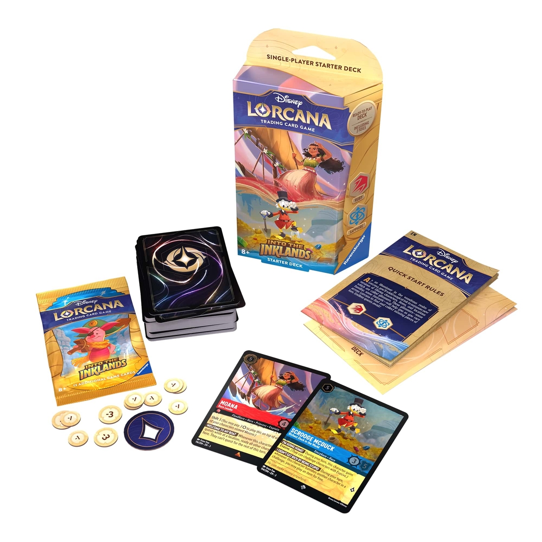 Disney Lorcana TCG: Стартово тесте за игра - Into the Inklands - Moana & Scrooge McDuck