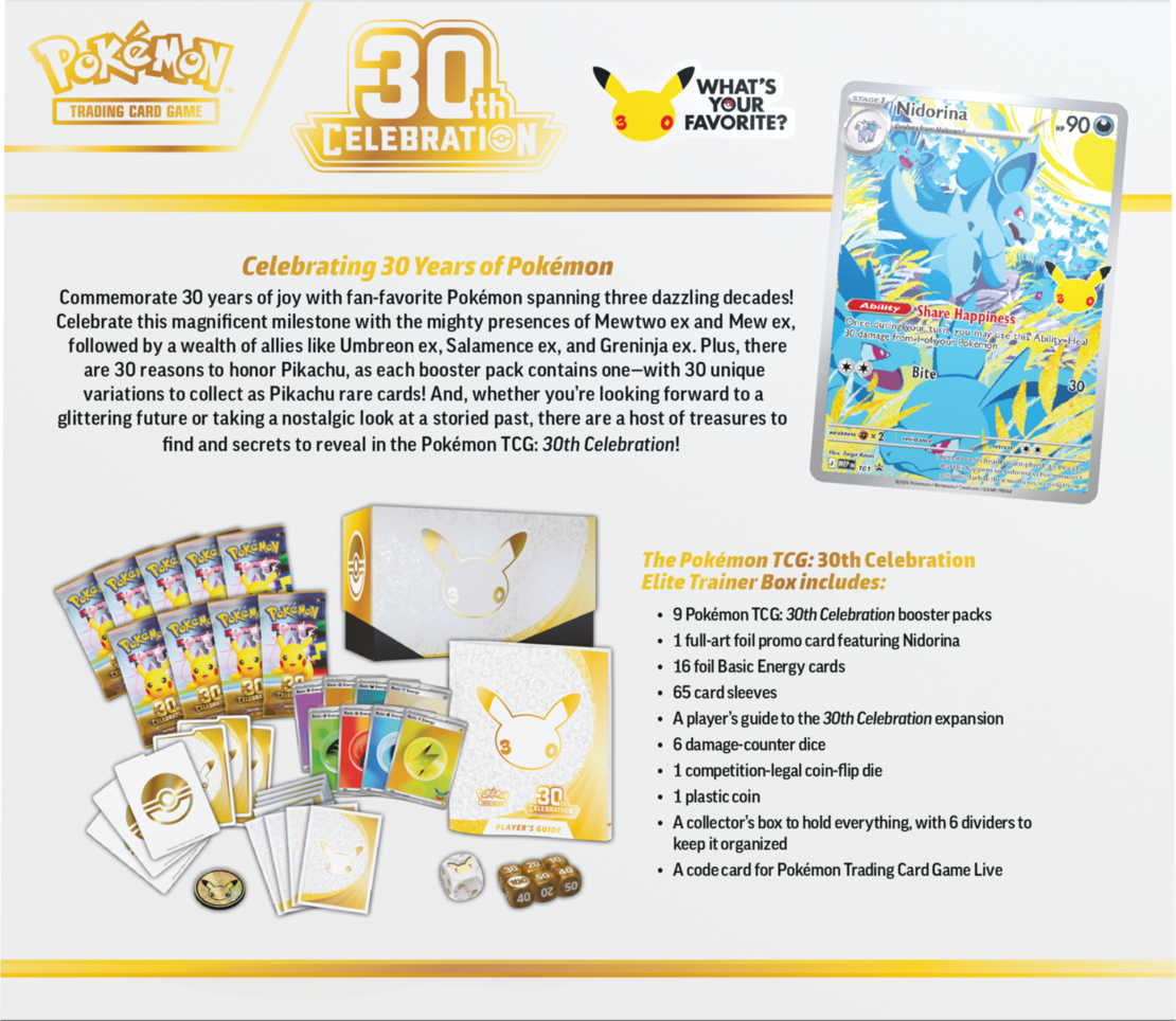 Pokemon TCG 30th Celebration - Elite Trainer Box
