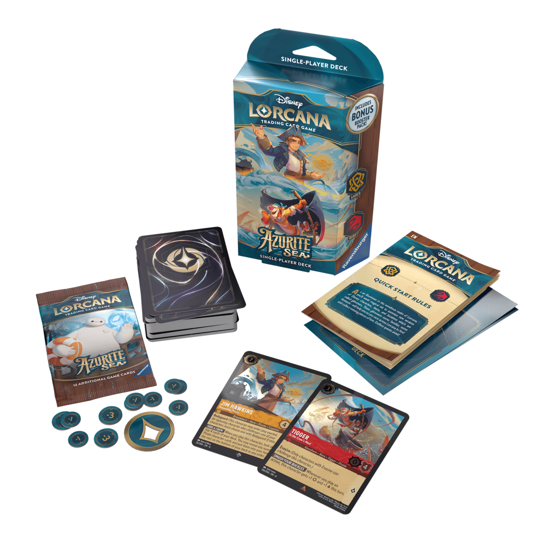 Disney Lorcana TCG: Azurite Sea – Starter Deck: Jim Hawkins & Tigger