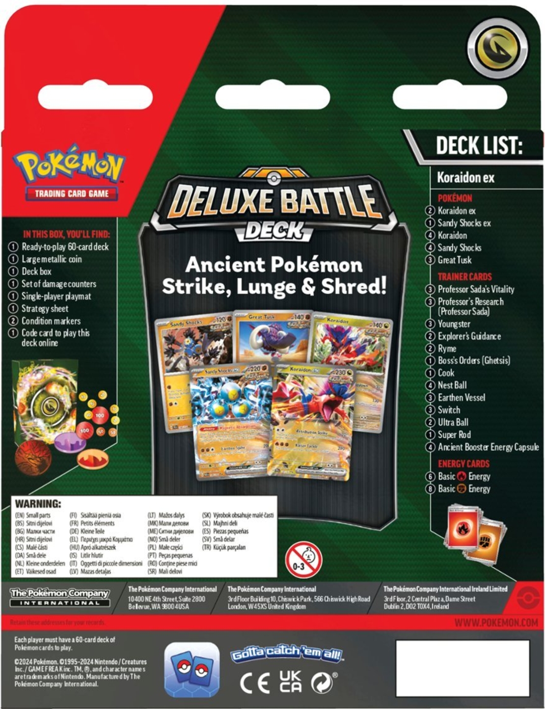 Pokemon TCG: Koraidon Ex Deluxe тесте за игра