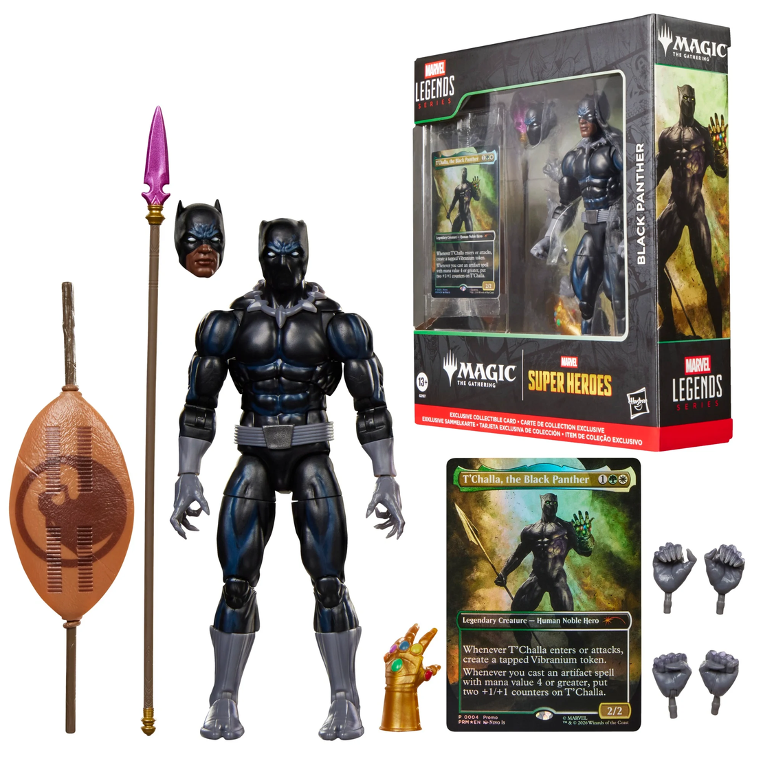 Marvel Legends Super Heroes MTG - Black Panther Екшън Фигурка + фойл промо карта
