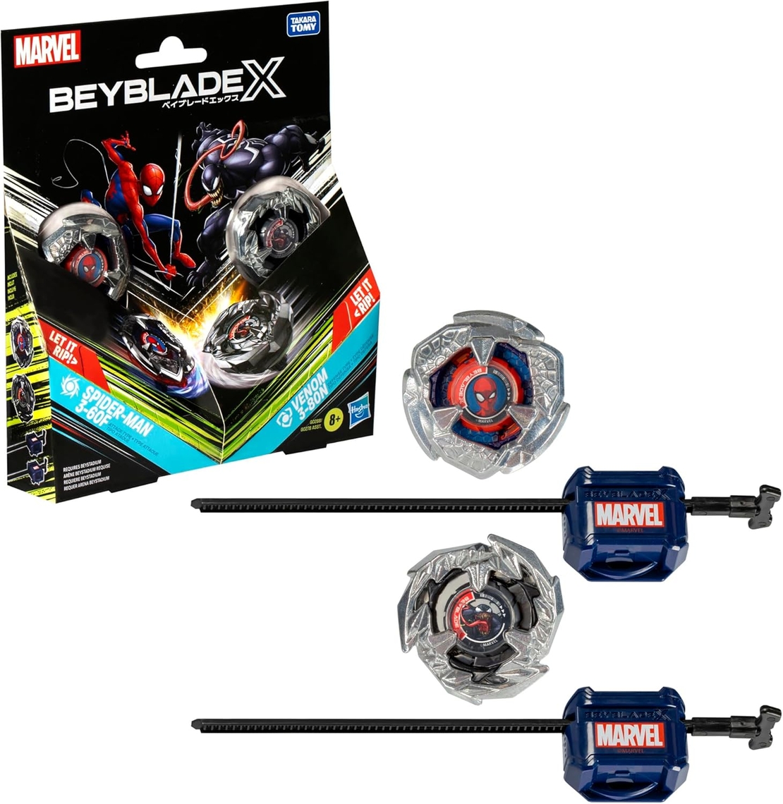 Beyblade X Marvel - Spider-Man 3-60F & Venom 3-80N Двоен Пакет