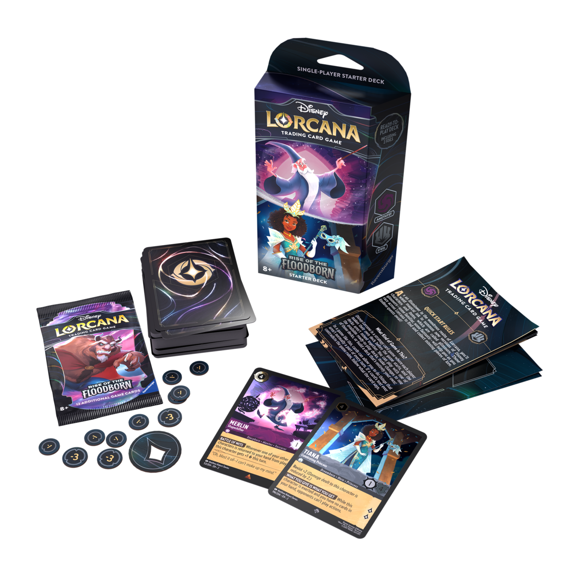 Disney Lorcana TCG: Rise of the Floodborn – Starter Deck: Merlin & Tiana